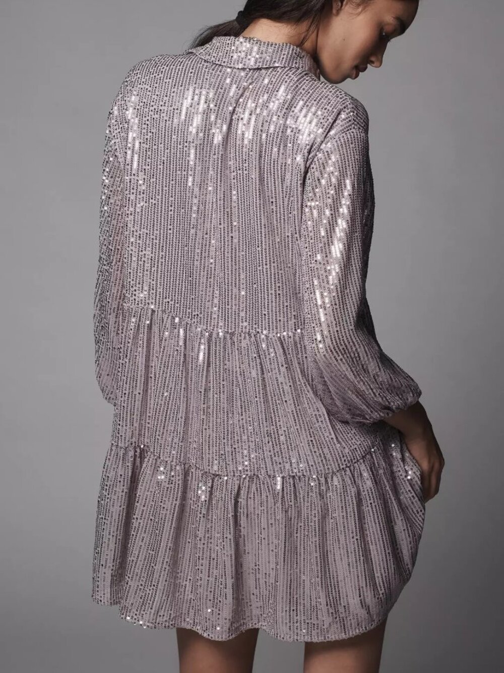 Anthropologie Maeve Bettina Sequin Shirt Dress